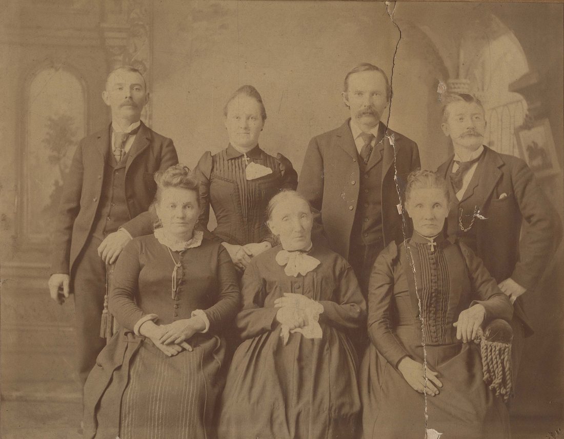 The Lehmann family, circa 1890. From left, back row: Andrew, an unidentified cousin, Joseph, Louis, and front row, Trace, Theresa, and Mary.